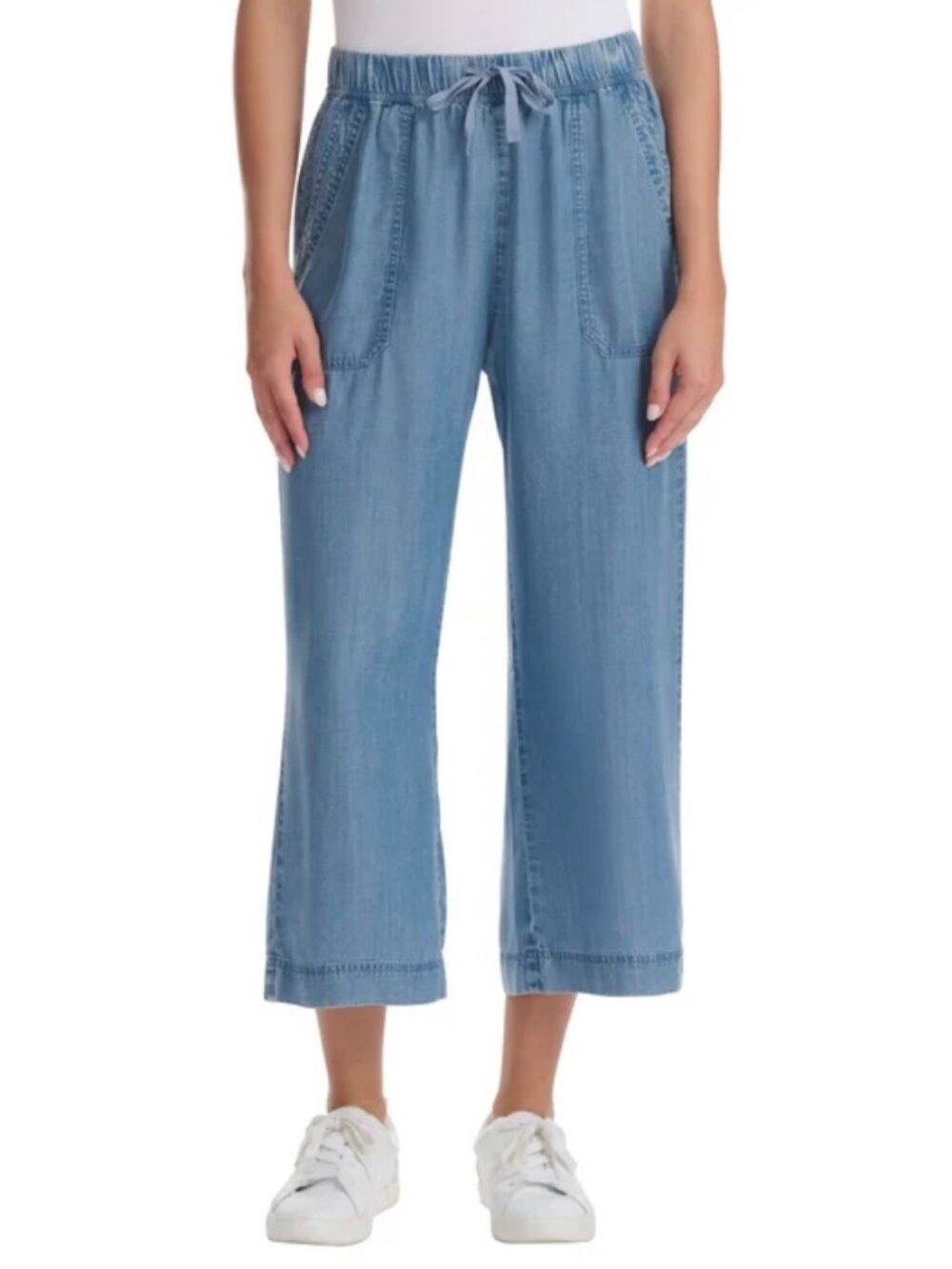 Splendid Women's Pull-On Wide Leg Crop Ankle Pant, Blue